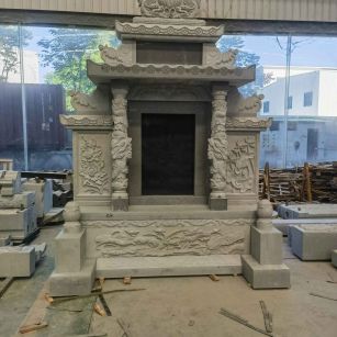 辽阳 芝麻灰高档墓碑、土墓，一套也支持定做