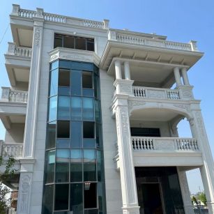 辽阳 芝麻白花岗岩别墅外墙干挂效果展示