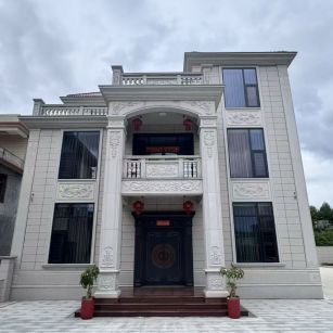 辽阳 芝麻白石材别墅干挂案例展示